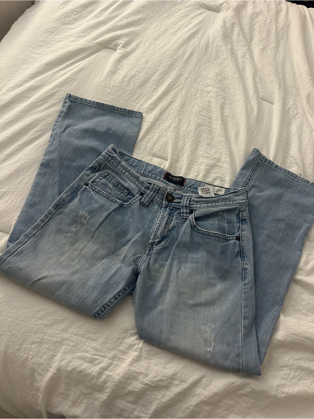 Guess Boy’s Relaxed Straight Jeans - Light Blue Denim
